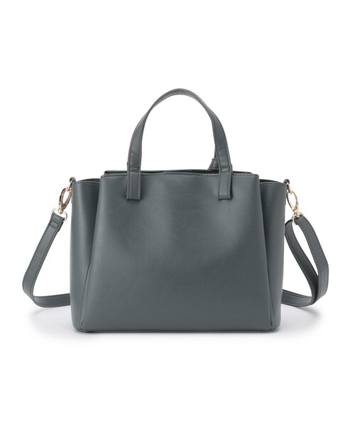 ITS'DEMO（イッツデモ）の「◆【両あおり／ポケ5】かるBAG2wayトート（トートバッグ・レディース・ダークグレー/ベージュ/アイボリー/ブラック・00）」の7枚目の写真