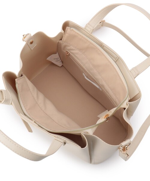 ITS'DEMO（イッツデモ）の「◆【両あおり／ポケ5】かるBAG2wayトート（トートバッグ・レディース・ダークグレー/ベージュ/アイボリー/ブラック・00）」の10枚目の写真