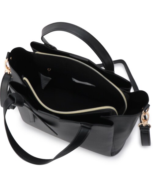 ITS'DEMO（イッツデモ）の「◆【両あおり／ポケ5】かるBAG2wayトート（トートバッグ・レディース・ダークグレー/ベージュ/アイボリー/ブラック・00）」の11枚目の写真