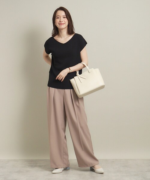 ITS'DEMO（イッツデモ）の「◆【両あおり／ポケ5】かるBAG2wayトート（トートバッグ・レディース・ダークグレー/ベージュ/アイボリー/ブラック・00）」の20枚目の写真