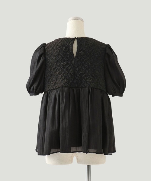ブラウス シャツ 異素材コンビ ホイップ ブラウス HUIT レディース セール】異素材コンビ ホイップ ブラウス HUIT（シャツ/ブラウス