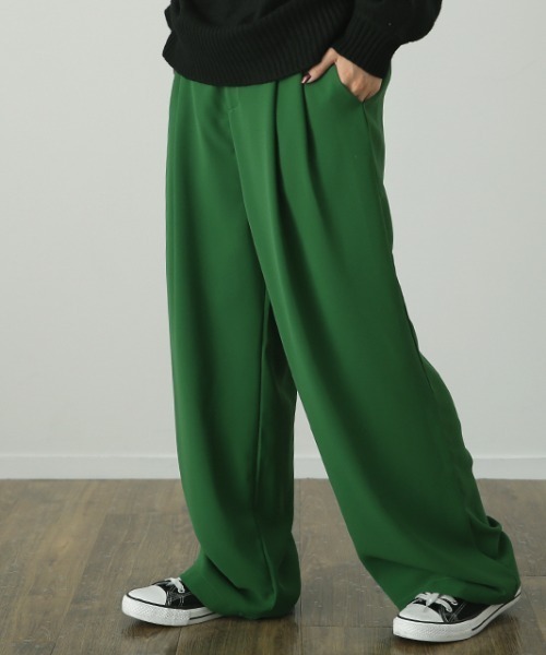 HUG.U（ハグユー）の「噂のカラーパンツ（スラックス・レディース・ターコイズブルー/セージグリーン/チェリーピンク/グリーン/ラベンダー/ブラック/ライトベージュ/ペールイエロー/ピンク系その他/イエロー系その他/ブラウン系その他/ベージュ系その他/ブラック系その他/グリーン系その他/ブルー系その他・レギュラー丈/トール丈）」の8枚目の写真