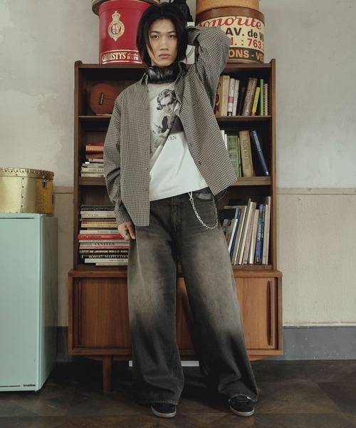 SENSE OF PLACE by URBAN RESEARCH（センスオブプレイスバイアーバンリサーチ）の「『ユニセックス』マイクロチェックレギュラーカラーロングスリーブシャツ（シャツ/ブラウス・メンズ・ベージュ/ブラック/ブルー・MEDIUM/LARGE）」の13枚目の写真