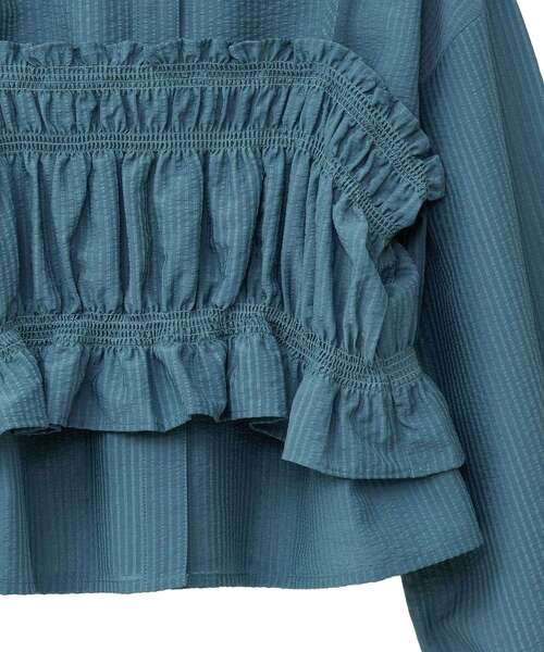 ELENCARE DUE（エレンカーレデュエ）の「・ELENCARE DUE ビスチェ付ショートシャツ（シャツ/ブラウス・レディース・グリーン/アイボリー/ブラック・FREE）」の6枚目の写真