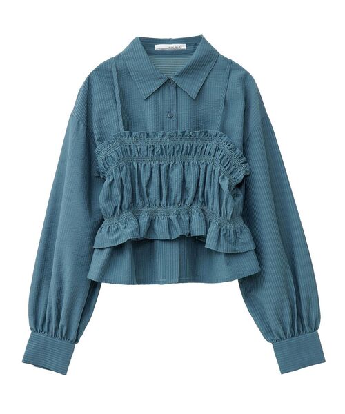 ELENCARE DUE（エレンカーレデュエ）の「・ELENCARE DUE ビスチェ付ショートシャツ（シャツ/ブラウス・レディース・グリーン/アイボリー/ブラック・FREE）」の13枚目の写真