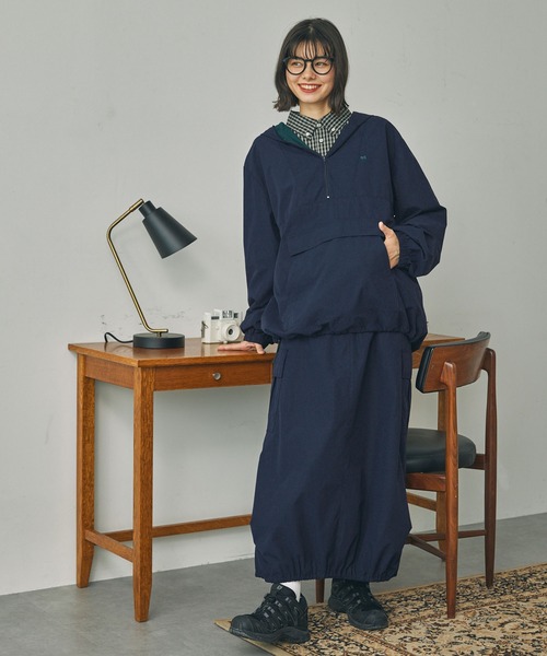 セットアップ対応】配色ナイロン アノラックパーカー（ナイロン