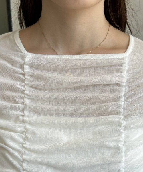 Thevon(ゼボン)の「シャーリングカットプルオーバー(Tシャツ/カットソー・レディース・チャコールグレー/オレンジ/オフホワイト・FREE)」の12枚目の写真