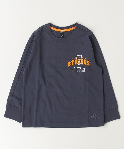 adidas(アディダス)の「アディダス adidas カレッジパック ルーズフィット シングルジャージー 長袖Tシャツ (Tシャツ/カットソー・キッズ・ネイビー/ブラック/グリーン・110cm/120cm/130cm/140cm/150cm/160cm)」の3枚目の写真