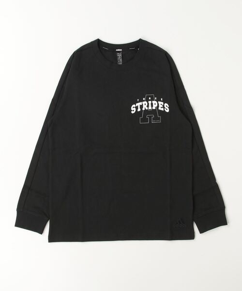 adidas(アディダス)の「アディダス adidas カレッジパック ルーズフィット シングルジャージー 長袖Tシャツ (Tシャツ/カットソー・キッズ・ネイビー/ブラック/グリーン・110cm/120cm/130cm/140cm/150cm/160cm)」の1枚目の写真