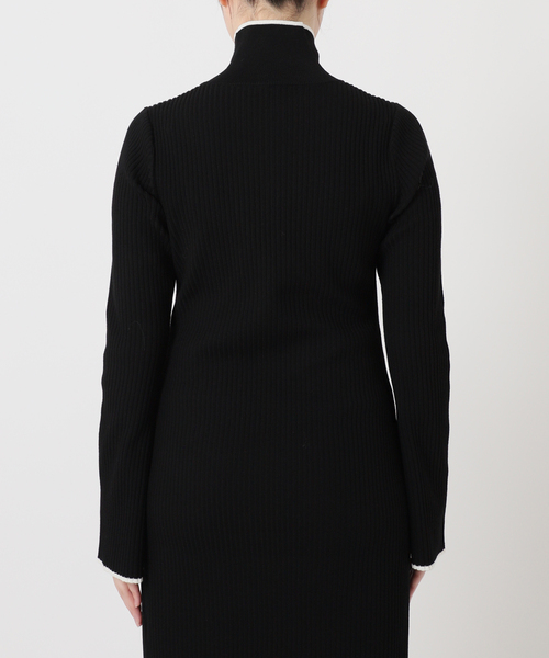 Noble(ノーブル)の「バイカラートリムリブニットワンピース(ワンピース・レディース・ブラック/ベージュ・FREE)」の7枚目の写真