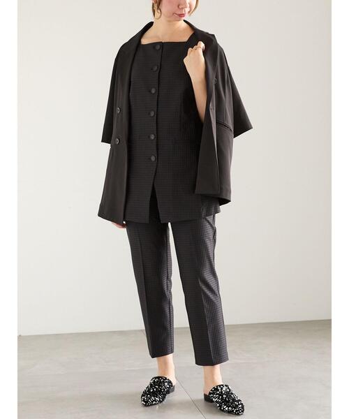 Te chichi（テチチ）の「スクエアジャカードミドルジレ（セットアップ可）（ベスト・レディース・ブラック・F）」の3枚目の写真