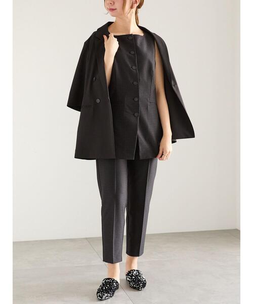 Te chichi（テチチ）の「スクエアジャカードミドルジレ（セットアップ可）（ベスト・レディース・ブラック・F）」の4枚目の写真