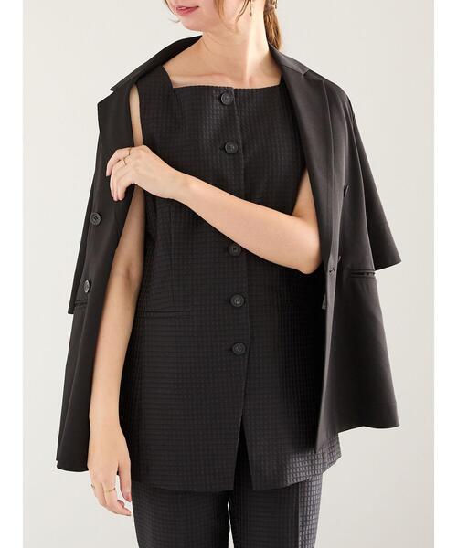 Te chichi（テチチ）の「スクエアジャカードミドルジレ（セットアップ可）（ベスト・レディース・ブラック・F）」の5枚目の写真