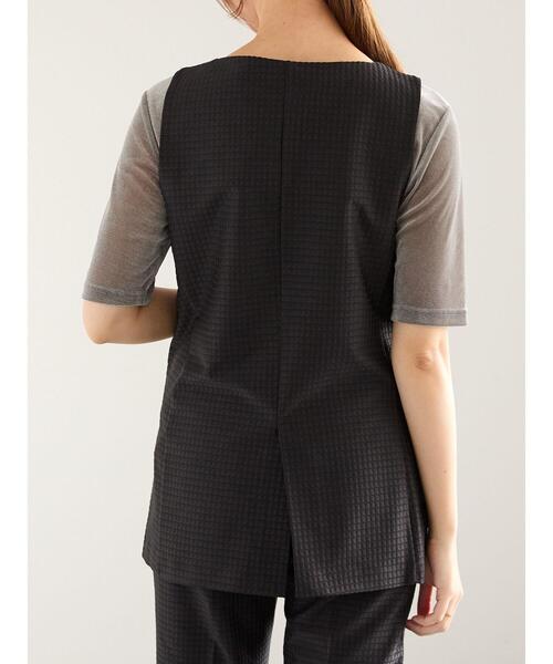 Te chichi（テチチ）の「スクエアジャカードミドルジレ（セットアップ可）（ベスト・レディース・ブラック・F）」の8枚目の写真