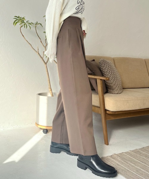 Rejoule(リジュール)の「ハイウエストタックスラックス(スラックス・レディース・ブラック/ブラウン・FREE)」の8枚目の写真