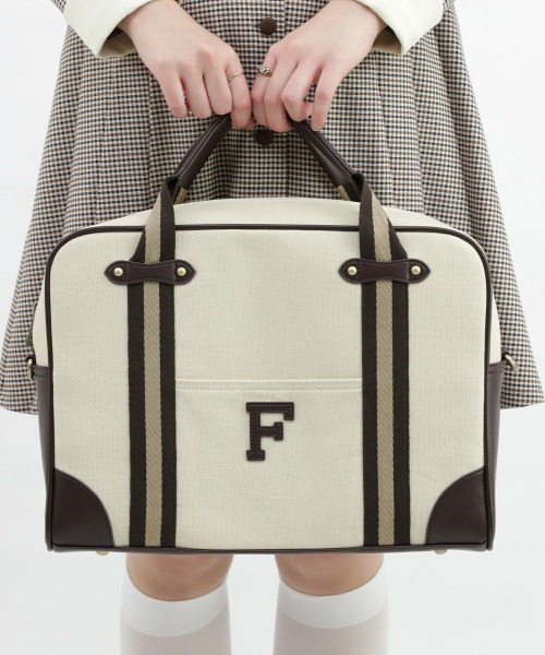 F i.n.t（フィント）の「ラインテープ使いボストンバッグ/fint（ボストンバッグ・レディース・グレー/ベージュ・FREE）」の9枚目の写真