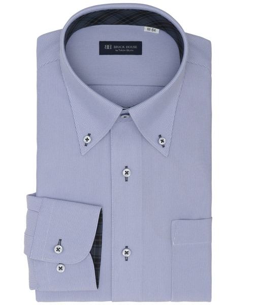 ストレッチ 形態安定ノーアイロン ボタンダウン 長袖ニットビジネスワイシャツ（ビジネスシャツ）｜TOKYO SHIRTS（トウキョウシャツ）