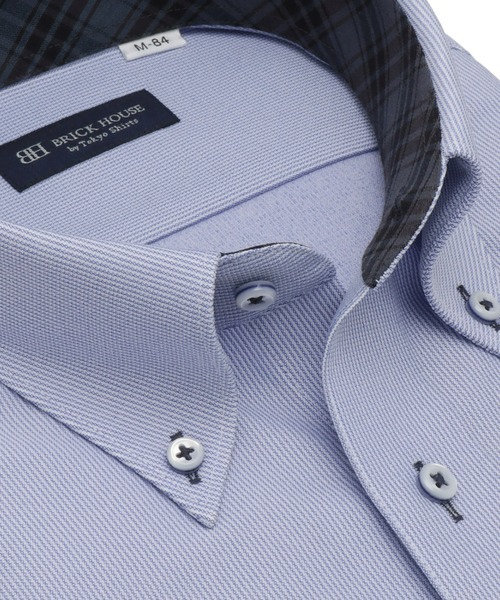 ストレッチ 形態安定ノーアイロン ボタンダウン 長袖ニットビジネスワイシャツ（ビジネスシャツ）｜TOKYO SHIRTS（トウキョウシャツ）