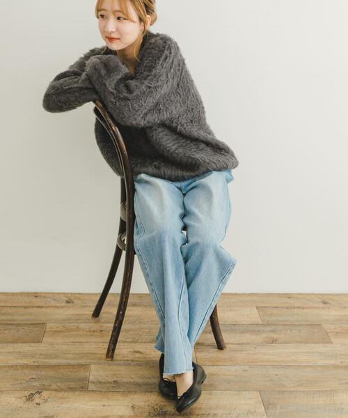 ITEMS URBANRESEARCH(アイテムズ アーバンリサーチ)の「起毛シャギーカーディガン(カーディガン/ボレロ・レディース・チャコールグレー/ホワイト/オレンジ・FREE)」の9枚目の写真