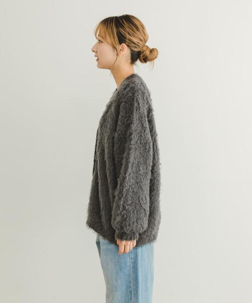 ITEMS URBANRESEARCH(アイテムズ アーバンリサーチ)の「起毛シャギーカーディガン(カーディガン/ボレロ・レディース・チャコールグレー/ホワイト/オレンジ・FREE)」の11枚目の写真