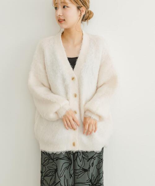 ITEMS URBANRESEARCH(アイテムズ アーバンリサーチ)の「起毛シャギーカーディガン(カーディガン/ボレロ・レディース・チャコールグレー/ホワイト/オレンジ・FREE)」の18枚目の写真