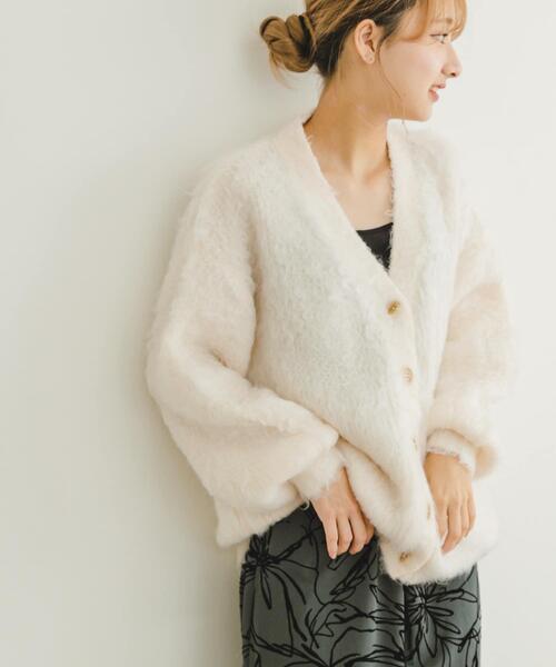 ITEMS URBANRESEARCH(アイテムズ アーバンリサーチ)の「起毛シャギーカーディガン(カーディガン/ボレロ・レディース・チャコールグレー/ホワイト/オレンジ・FREE)」の19枚目の写真