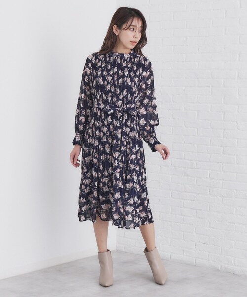 定価以下♡新品未使用♡タグ付き♡オブリ オープンリボンワンピース セール】2WAYリボン プリーツワンピース【洗濯機洗い可】（ワンピース