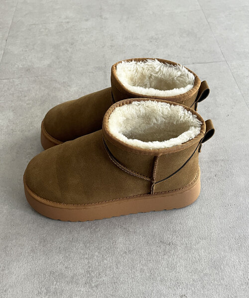 CPCM（シーピーシーエム）の「厚底ムートンブーツ（ブーツ・レディース・ブラック/キャメル・LARGE/SMALL/MEDIUM）」の12枚目の写真