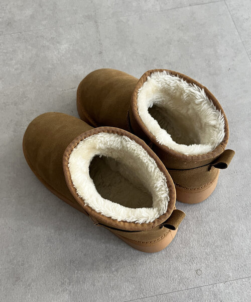 CPCM（シーピーシーエム）の「厚底ムートンブーツ（ブーツ・レディース・ブラック/キャメル・LARGE/SMALL/MEDIUM）」の15枚目の写真