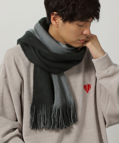 LAKOLE（ラコレ）の「リバーシブルマフラー/133332（マフラー・メンズ・ライトベージュ/ブルー/ブラック・FREE）」の14枚目の写真