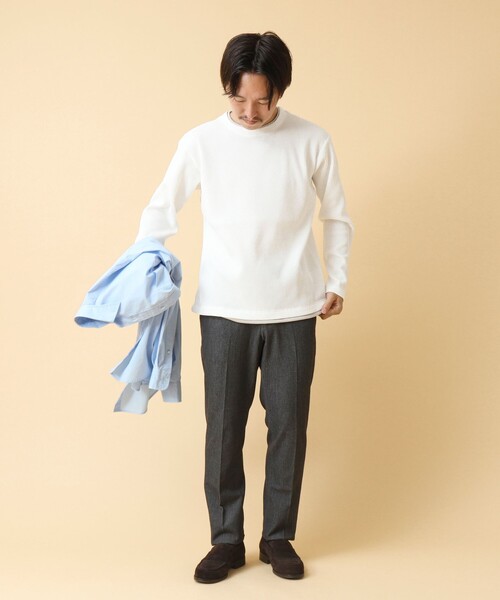 NOLLEY’S(ノーリーズ)の「《吸水速乾》ワッフルダブルカラー長袖Tシャツ 24AW(Tシャツ/カットソー・メンズ・グレー/ネイビー/ベージュ/ホワイト・M/L/S)」の13枚目の写真