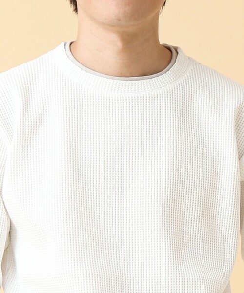 NOLLEY’S(ノーリーズ)の「《吸水速乾》ワッフルダブルカラー長袖Tシャツ 24AW(Tシャツ/カットソー・メンズ・グレー/ネイビー/ベージュ/ホワイト・M/L/S)」の16枚目の写真
