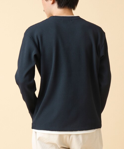 NOLLEY’S(ノーリーズ)の「《吸水速乾》ワッフルダブルカラー長袖Tシャツ 24AW(Tシャツ/カットソー・メンズ・グレー/ネイビー/ベージュ/ホワイト・M/L/S)」の19枚目の写真