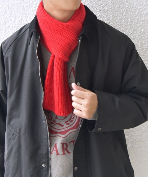 SHIPS any（シップス エニィ）の「SHIPS any: ウール / カシミヤ ホールガーメント ニット マフラー◇（マフラー・メンズ・ブラック/グレー/レッド・ONE SIZE）」の2枚目の写真