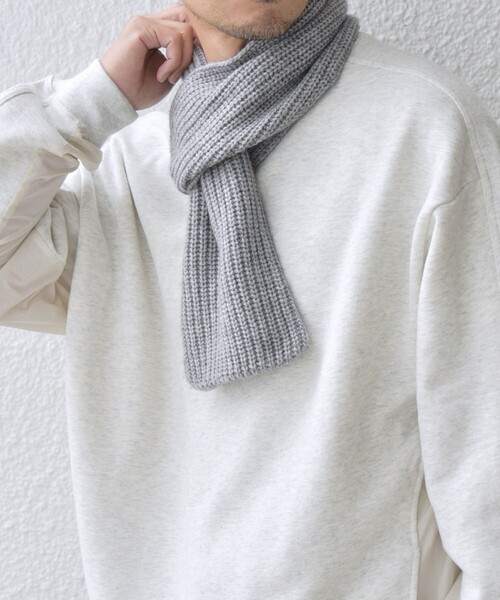 SHIPS any（シップス エニィ）の「SHIPS any: ウール / カシミヤ ホールガーメント ニット マフラー◇（マフラー・メンズ・ブラック/グレー/レッド・ONE SIZE）」の19枚目の写真