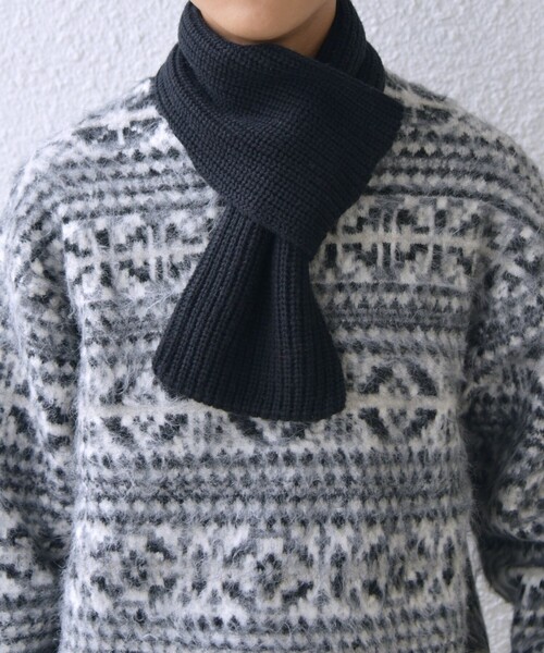 SHIPS any（シップス エニィ）の「SHIPS any: ウール / カシミヤ ホールガーメント ニット マフラー◇（マフラー・メンズ・ブラック/グレー/レッド・ONE SIZE）」の6枚目の写真