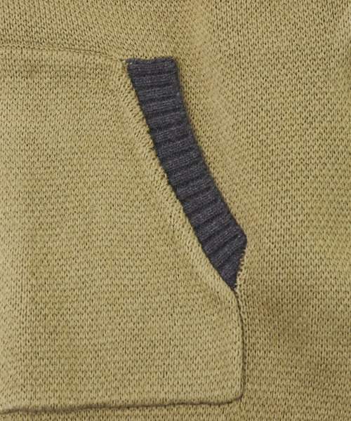 CUBE SUGAR（キューブシュガー）の「ループジャガードニットラインリブブルゾン（スタジャン・レディース・ネイビー/オレンジ/カーキ・M）」の16枚目の写真