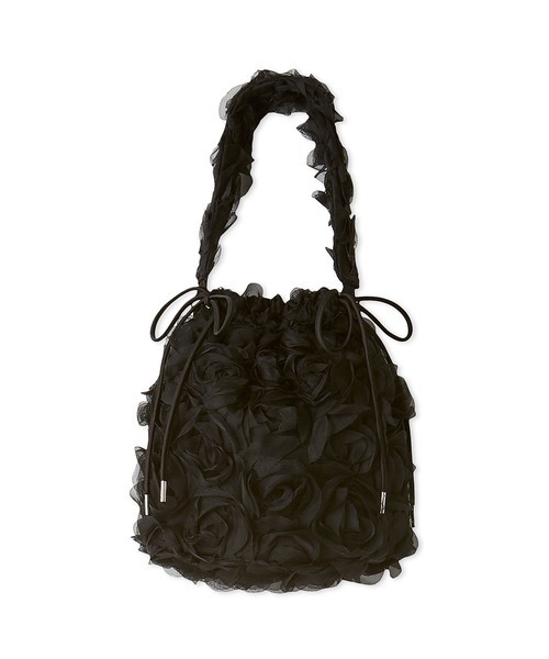 LILY BROWN（リリーブラウン）の「３Ｄフラワードロストバッグ（ショルダーバッグ・レディース・ブラック/オフホワイト/ピンク・FREE）」の4枚目の写真