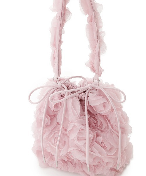 LILY BROWN（リリーブラウン）の「３Ｄフラワードロストバッグ（ショルダーバッグ・レディース・ブラック/オフホワイト/ピンク・FREE）」の11枚目の写真