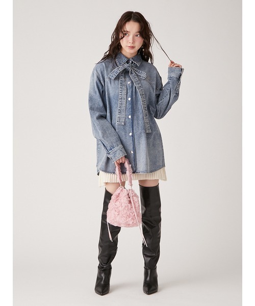 LILY BROWN（リリーブラウン）の「３Ｄフラワードロストバッグ（ショルダーバッグ・レディース・ブラック/オフホワイト/ピンク・FREE）」の15枚目の写真