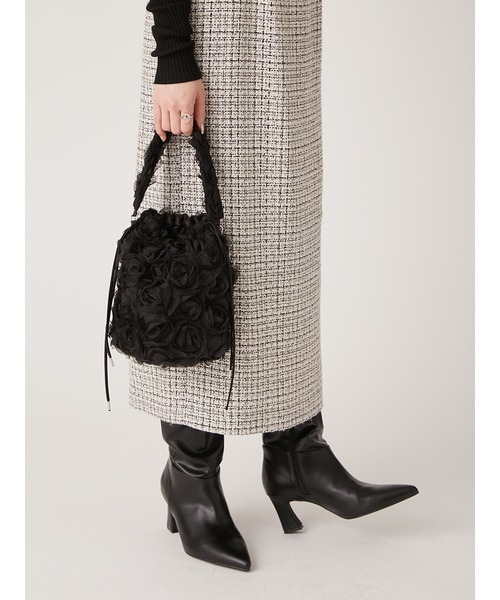 LILY BROWN（リリーブラウン）の「３Ｄフラワードロストバッグ（ショルダーバッグ・レディース・ブラック/オフホワイト/ピンク・FREE）」の16枚目の写真