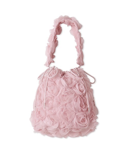 LILY BROWN（リリーブラウン）の「３Ｄフラワードロストバッグ（ショルダーバッグ・レディース・ブラック/オフホワイト/ピンク・FREE）」の18枚目の写真