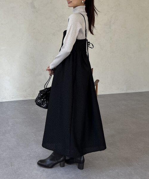 Chez toi(シェトワ)の「ジャガードキャミワンピース(ワンピース・レディース・ブラック/ブラウン/ライトグレー・FREE)」の15枚目の写真