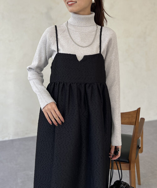 Chez toi(シェトワ)の「ジャガードキャミワンピース(ワンピース・レディース・ブラック/ブラウン/ライトグレー・FREE)」の18枚目の写真