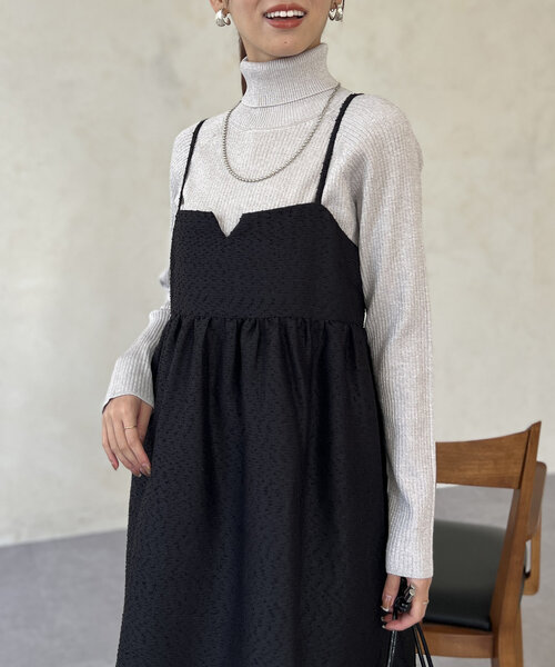 Chez toi(シェトワ)の「ジャガードキャミワンピース(ワンピース・レディース・ブラック/ブラウン/ライトグレー・FREE)」の19枚目の写真