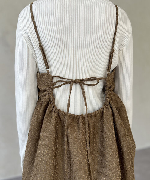 Chez toi(シェトワ)の「ジャガードキャミワンピース(ワンピース・レディース・ブラック/ブラウン/ライトグレー・FREE)」の6枚目の写真