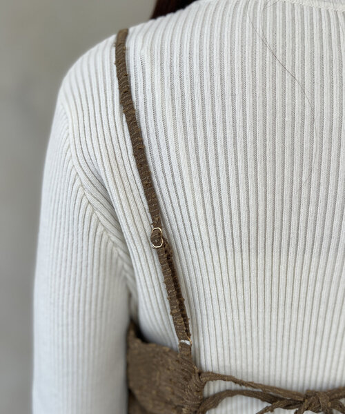 Chez toi(シェトワ)の「ジャガードキャミワンピース(ワンピース・レディース・ブラック/ブラウン/ライトグレー・FREE)」の7枚目の写真