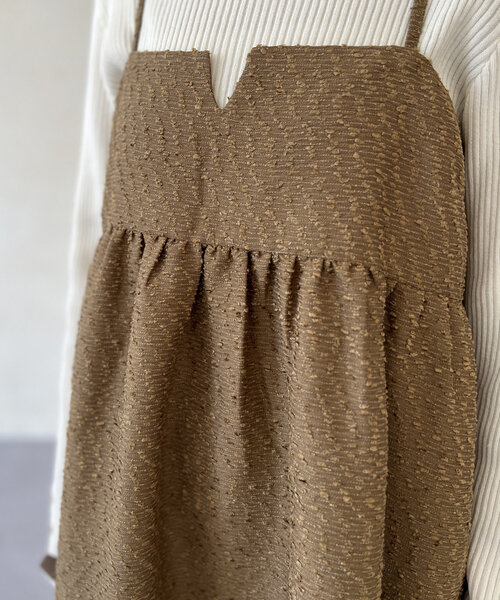 Chez toi(シェトワ)の「ジャガードキャミワンピース(ワンピース・レディース・ブラック/ブラウン/ライトグレー・FREE)」の9枚目の写真