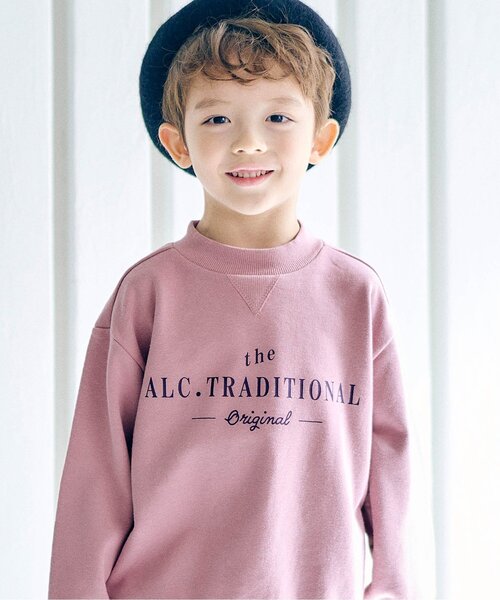 apres les cours(アプレレクール)の「ALCロゴトレーナー(スウェット・キッズ・ブラウン/ピンク/アイボリー/ターコイズブルー・80/90/100/110/120/130)」の4枚目の写真
