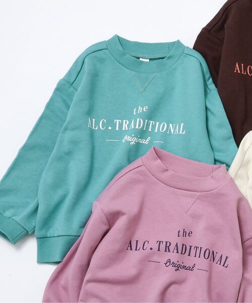 apres les cours(アプレレクール)の「ALCロゴトレーナー(スウェット・キッズ・ブラウン/ピンク/アイボリー/ターコイズブルー・80/90/100/110/120/130)」の3枚目の写真